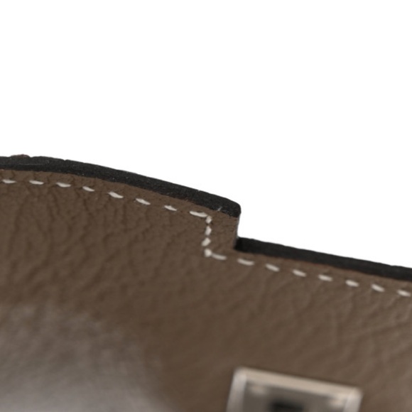 Hermes Chevre Chandra Kelly Pocket Compact Wallet Etoupe - Picture 13 of 17